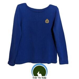 Vtg Lauren Ralph Lauren Blue Embroidered Boat Neck Sweater Size Medium L1